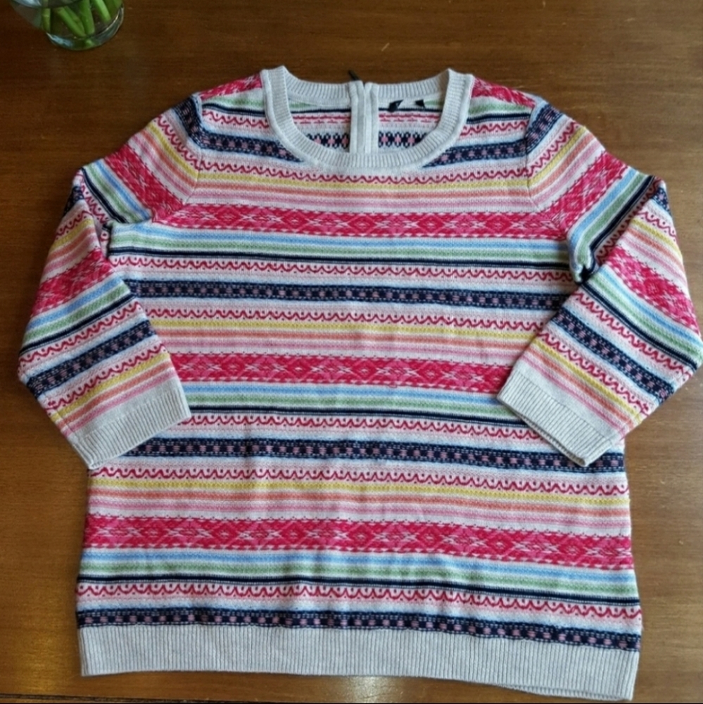 Talbots "inside out" striped sweater - Picture 2 of 6